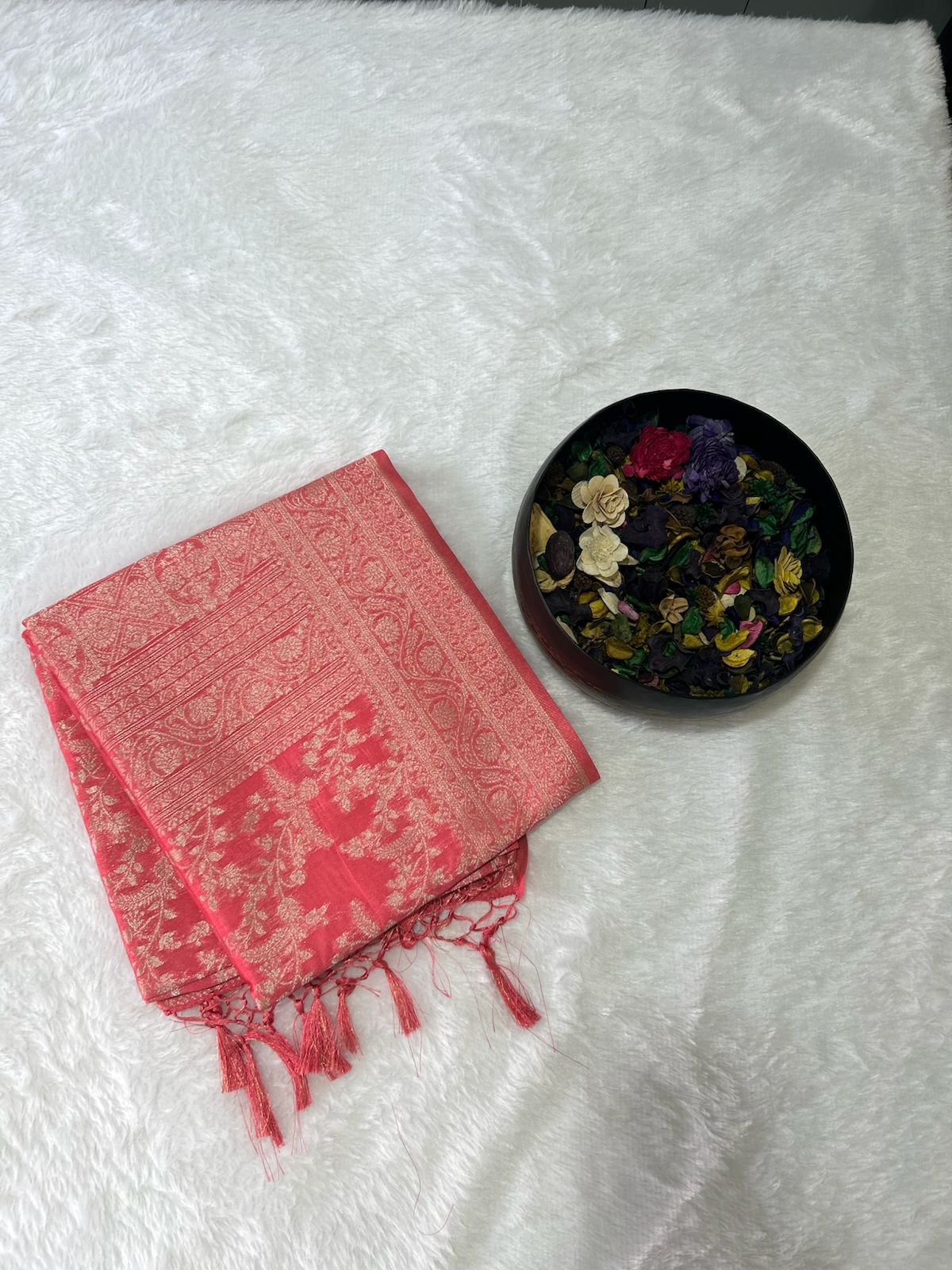 Chandrika Weave — Baby Pink Banarasi Jaal Silk Saree