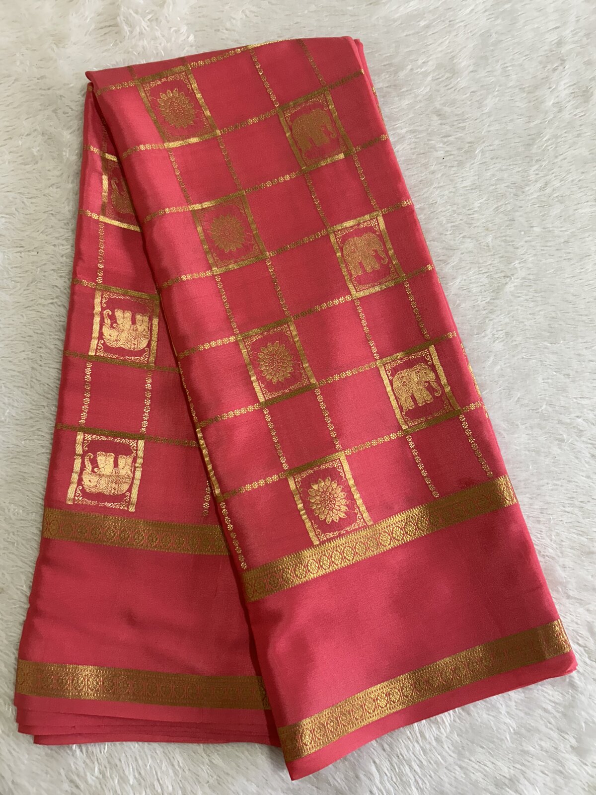Chitra Splendour — Baby Pink Pure Crepe Silk Saree