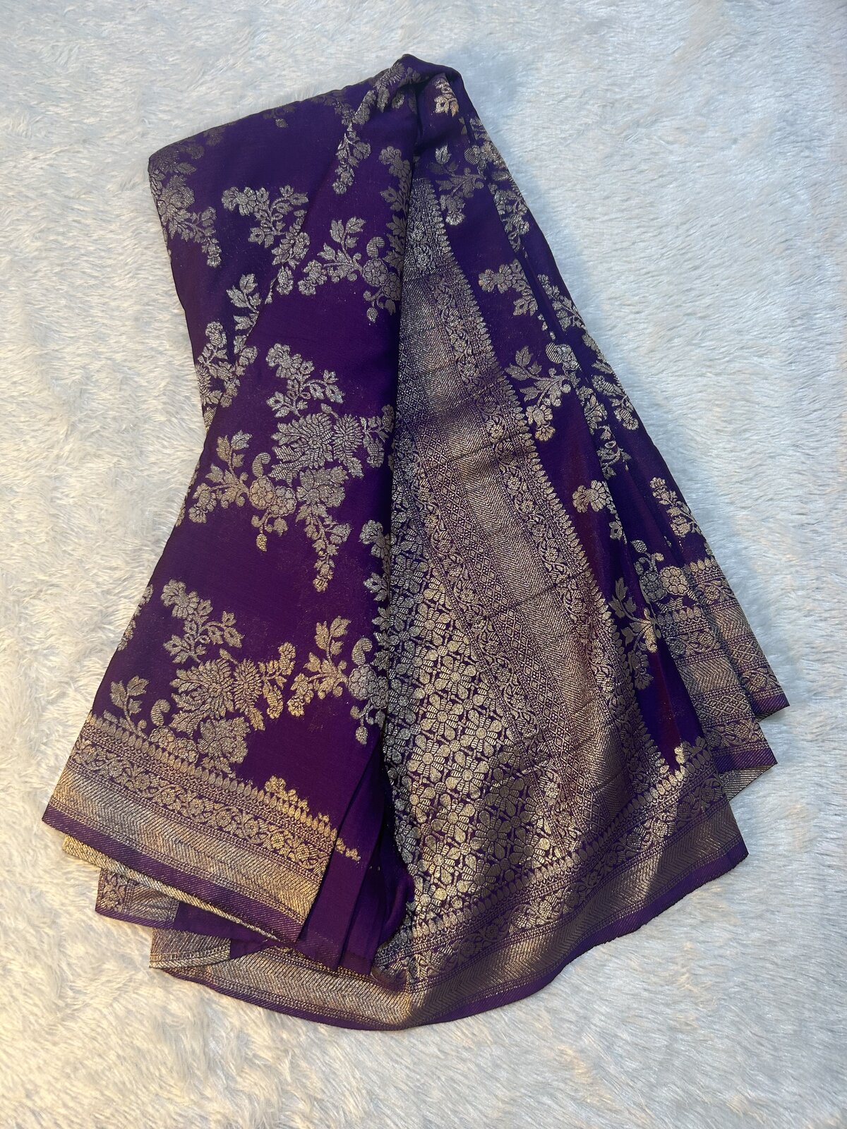 Ishani Charm — Purple Banarasi Georgette Saree