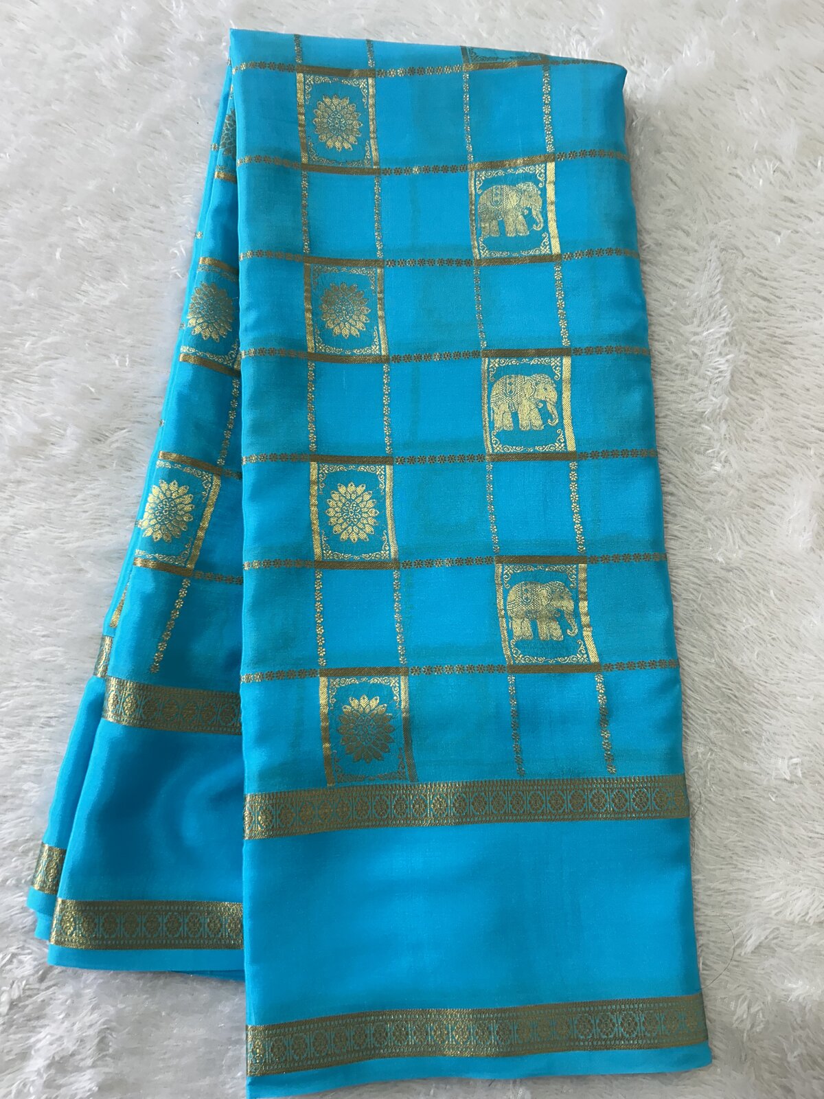 Lavanya Bloom — Blue Pure Crepe Silk Saree