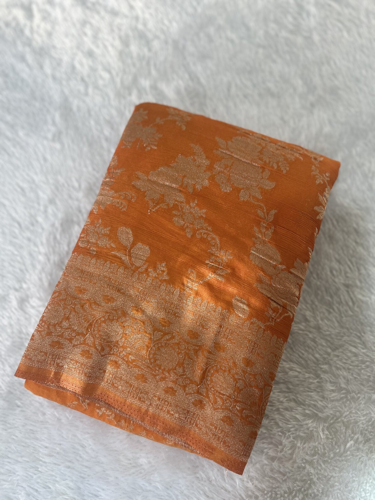 Tanaya Reverie — Orange Banarasi Georgette Saree — photo 2